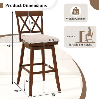 Counter Height Swivel Bar Stools Set of 2