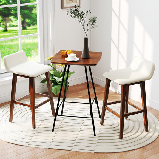 29 Inch Low-Back High-Top Chairs with Padded Seat and Rubber Wood Legs - Tampa Home & Garden Store