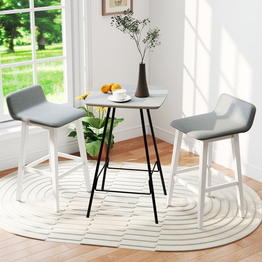 29 Inch Low-Back High-Top Chairs with Padded Seat and Rubber Wood Legs - Tampa Home & Garden Store