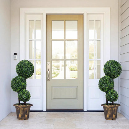 29 Inches Boxwood Topiary Tree with Triple Balls
