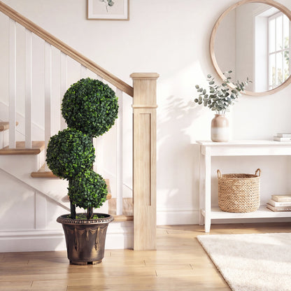 29 Inches Boxwood Topiary Tree with Triple Balls