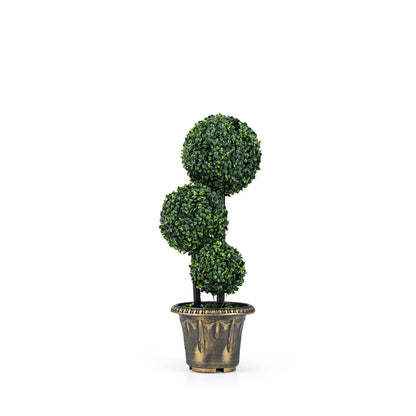 29 Inches Boxwood Topiary Tree with Triple Balls