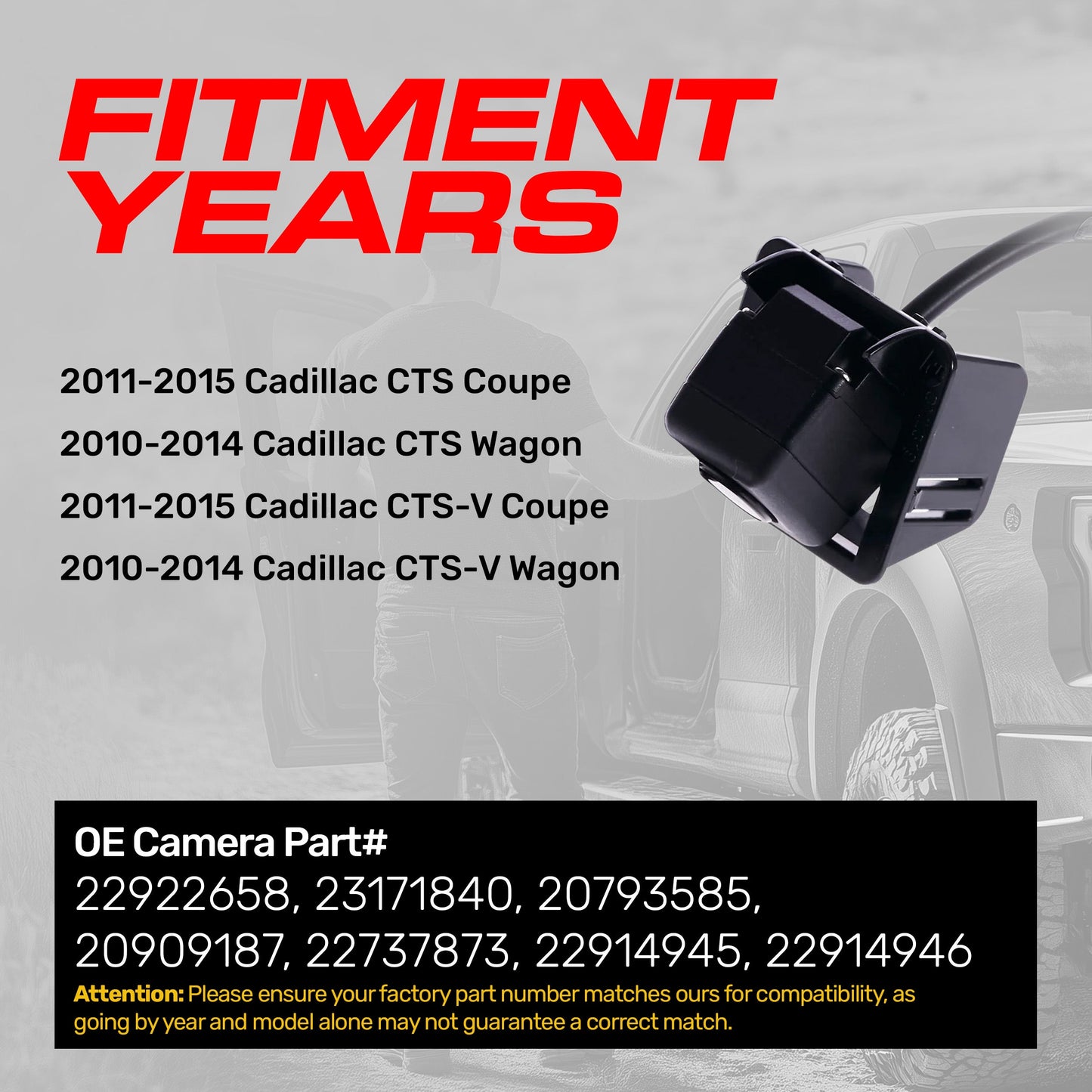 Master Tailgaters OE backup camera in black housing for Cadillac CTS/CTS-V Coupe & Wagon on Tampa Home & Garden Store