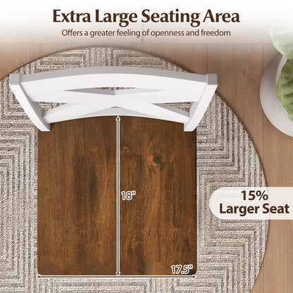29" Rubberwood Swivel Barstools Set of 4 with Backrest and Large Seat - Tampa Home & Garden Store