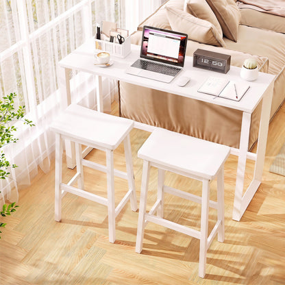 29in saddle seat counter height stools DirectDeals set of 2 with footrests in white on Tampa Home & Garden Store