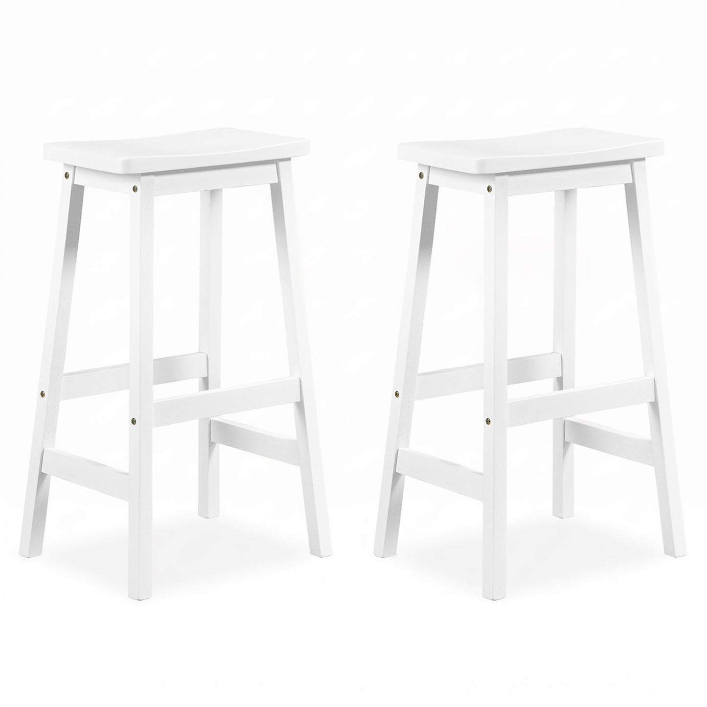 29in saddle-seat counter-height bar stools set of 2 in white with footrests DirectDeals on Tampa Home & Garden Store
