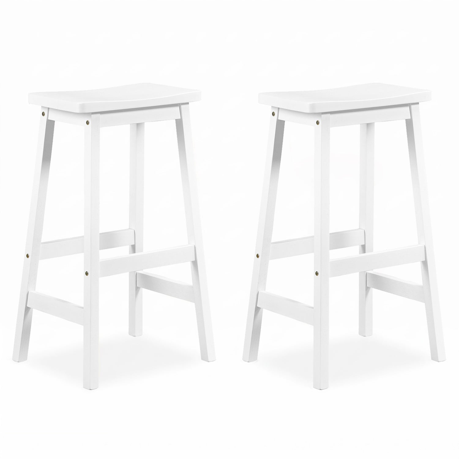 29in saddle-seat counter-height bar stools set of 2 in white with footrests DirectDeals on Tampa Home & Garden Store