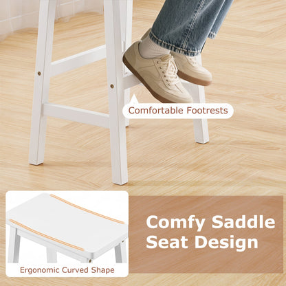 29in saddle-seat counter-height bar stools set of 2 with footrests in white DirectDeals on Tampa Home & Garden Store