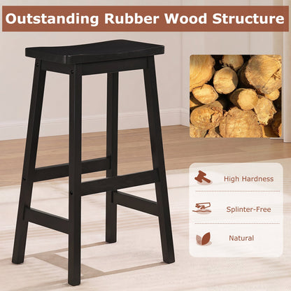 29in saddle-seat stools, set of 2, black rubber wood with footrests, DirectDeals on Tampa Home & Garden Store