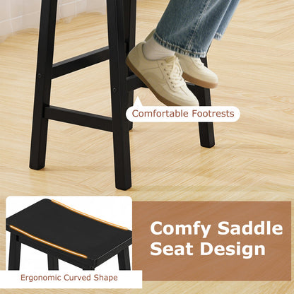 29in Saddle Seat Counter Height Stools 2-Pack by DirectDeals, black steel with footrests on Tampa Home & Garden Store
