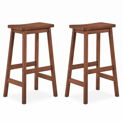 29in saddle seat counter height bar stool set of 2 with footrests in brown wood by DirectDeals on Tampa Home & Garden Store