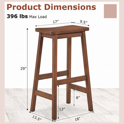 29in saddle seat counter height bar stools set of 2 DirectDeals dark wood with footrests on Tampa Home & Garden Store
