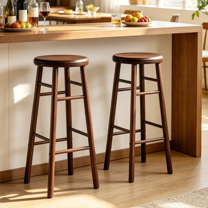 29 Inch Swivel Bar Stools Set of 2 With Footrests