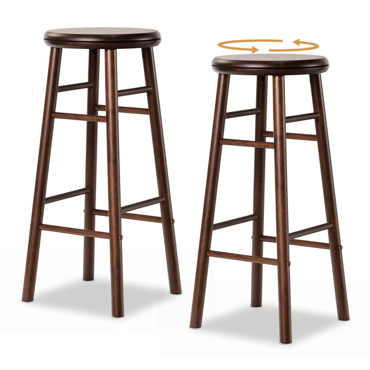 29 Inch Swivel Bar Stools Set of 2 With Footrests