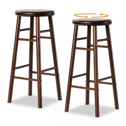 29 Inch Swivel Bar Stools Set of 2 With Footrests