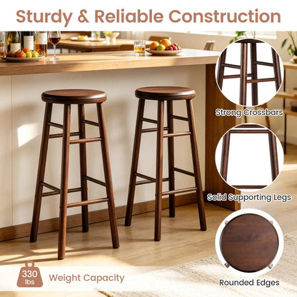 29 Inch Swivel Bar Stools Set of 2 With Footrests