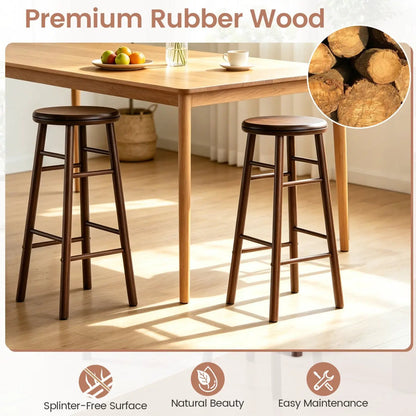 29 Inch Swivel Bar Stools Set of 2 With Footrests