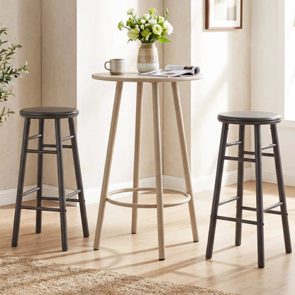 29 Inch Swivel Bar Stools Set of 2 With Footrests
