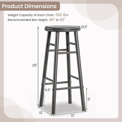 29 Inch Swivel Bar Stools Set of 2 With Footrests