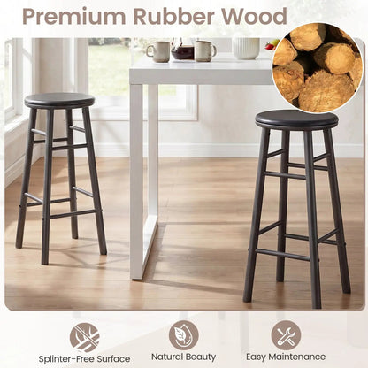 29 Inch Swivel Bar Stools Set of 2 With Footrests
