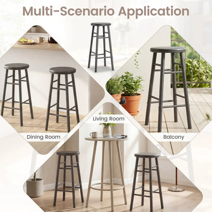 29 Inch Swivel Bar Stools Set of 2 With Footrests