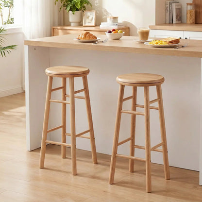 29 Inch Swivel Bar Stools Set of 2 With Footrests