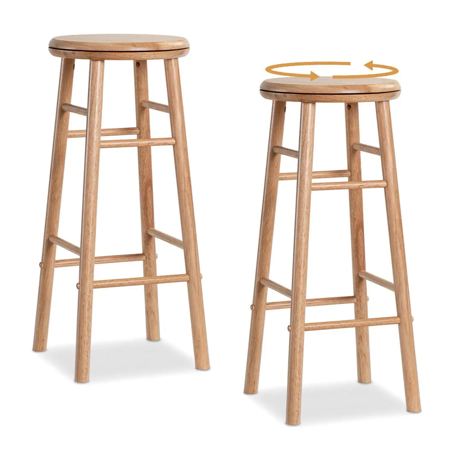 29 Inch Swivel Bar Stools Set of 2 With Footrests