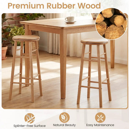 29 Inch Swivel Bar Stools Set of 2 With Footrests
