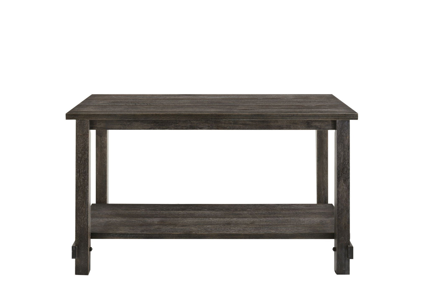 Martha II weathered gray counter height table by HouseOfZazla with wood finish and lower shelf on Tampa Home & Garden Store