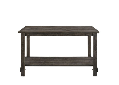 Martha II weathered gray counter height table by HouseOfZazla with wood finish and lower shelf on Tampa Home & Garden Store