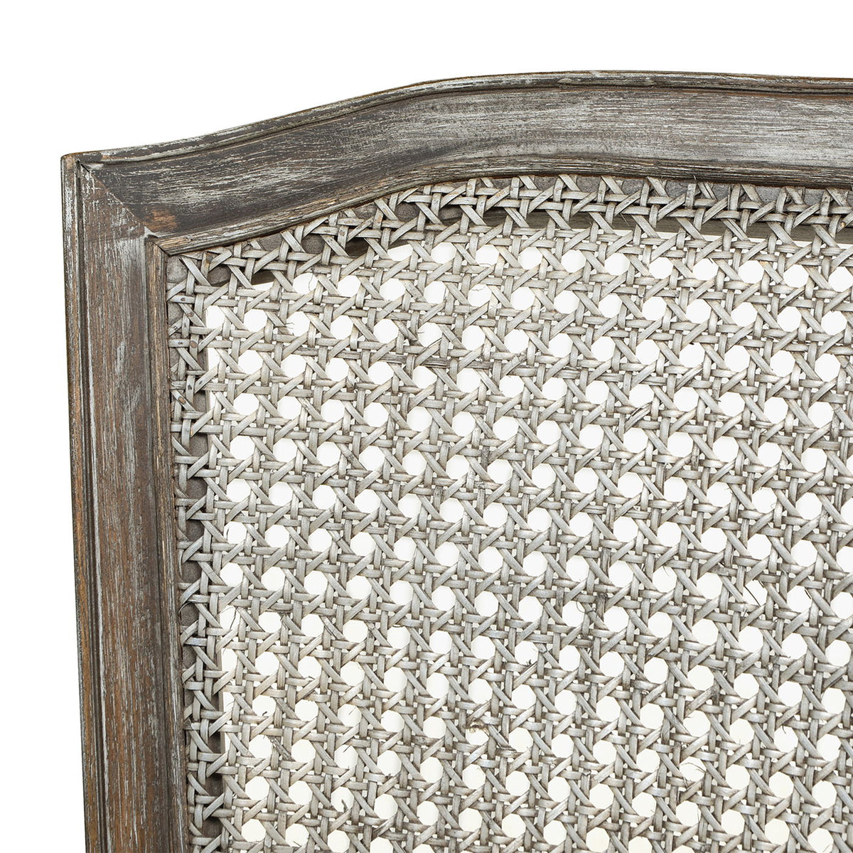 Rattan wicker high-back counter bar stool with gray oak frame on Tampa Home & Garden Store