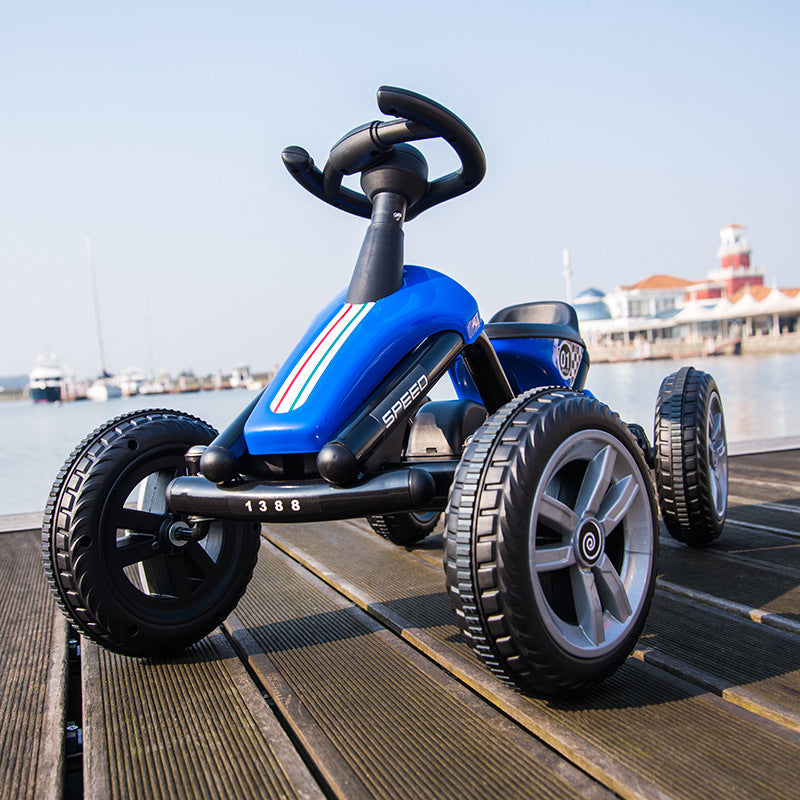 Kids' Pedal Go-Kart blue four-wheel outdoor ride-on toy by UpTrend Deals on Tampa Home & Garden Store