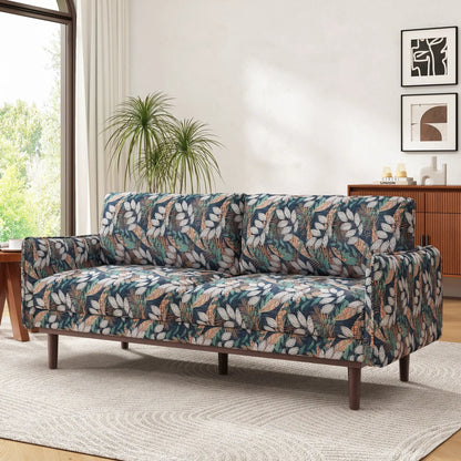 2 Seater Loveseat Sofa with spacious seating area in leaf-pattern fabric by Unique Piece on Tampa Home & Garden Store