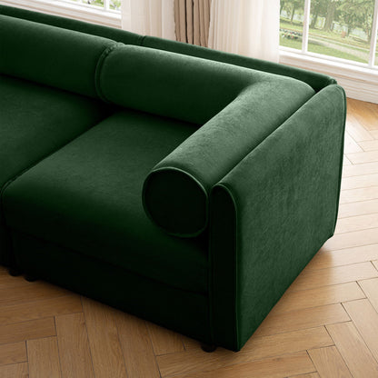 Modern Sofa with Storage and Cylindrical Backrest