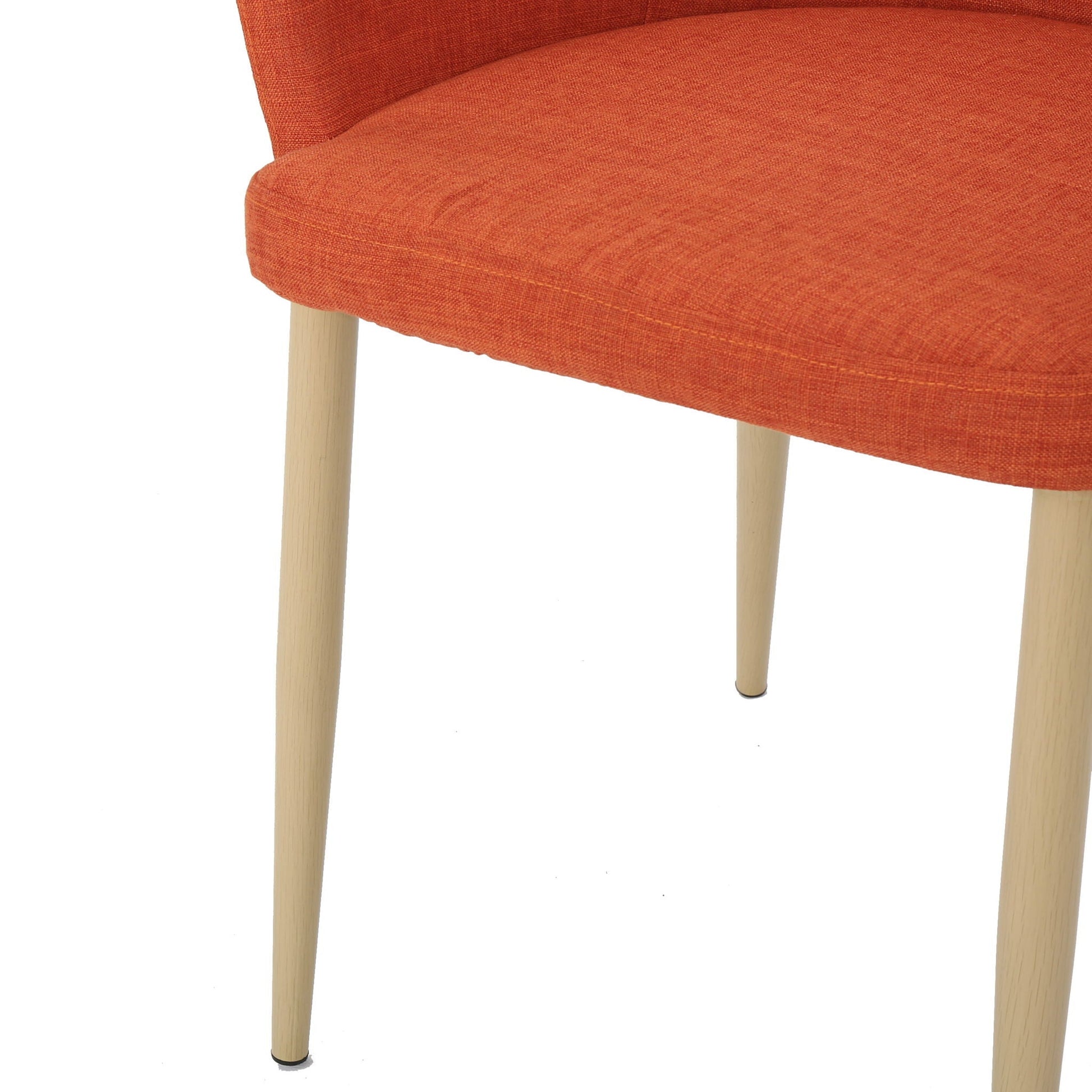 Elegant Dining Chair Contoured Support orange fabric upholstery wood legs HouseOfZazla on Tampa Home & Garden Store