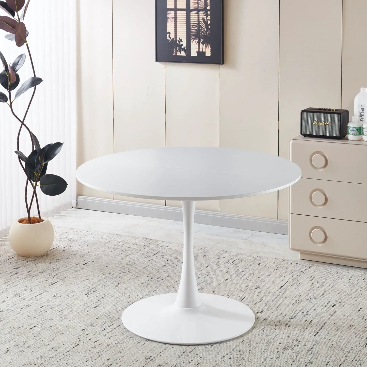 Mid-Century Tulip Dining Table with Round Top