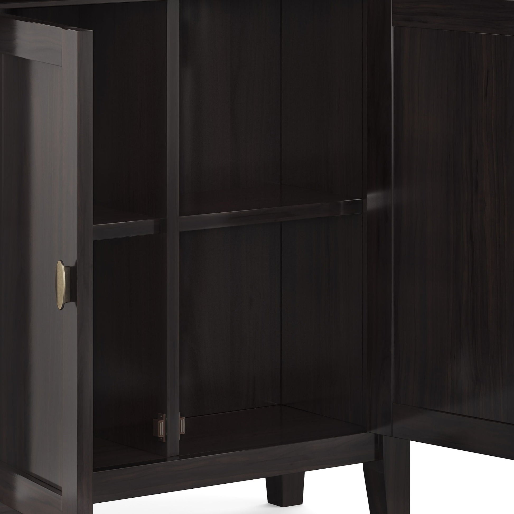 Redmond low storage cabinet in Hickory Brown, dark wood accent cabinet with legs by HouseOfZazla on Tampa Home & Garden Store