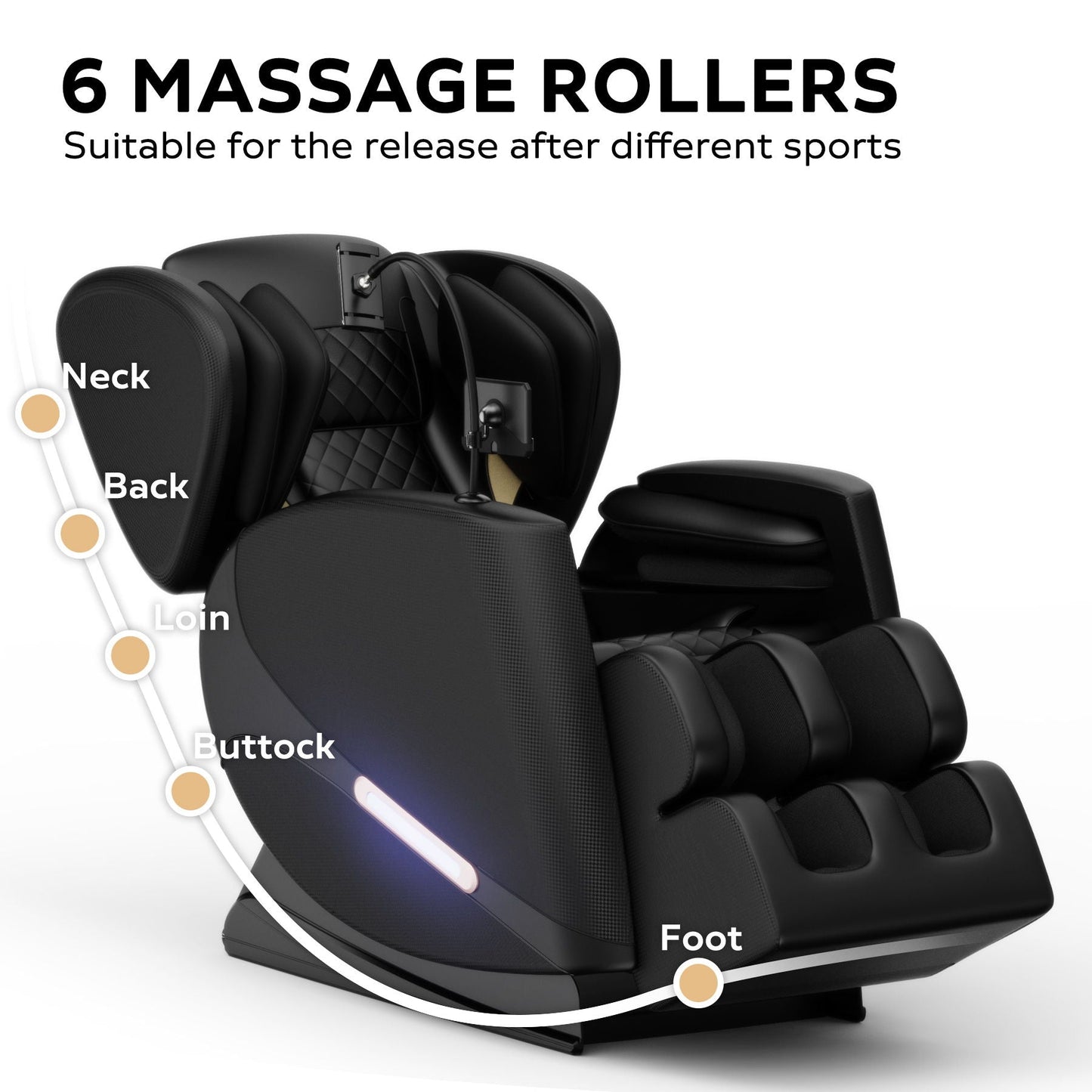 Massage Chair Recliner Black with zero gravity and full-body air pressure HouseOfZazla on Tampa Home & Garden Store