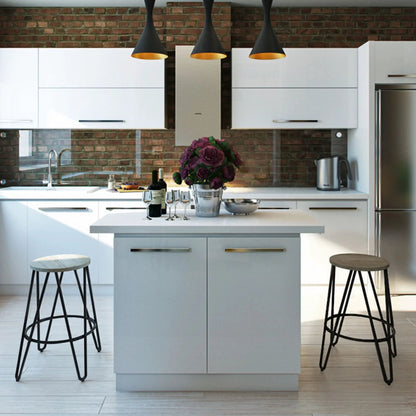 Simeon Multifunctional Metal Stool with Wood Seat