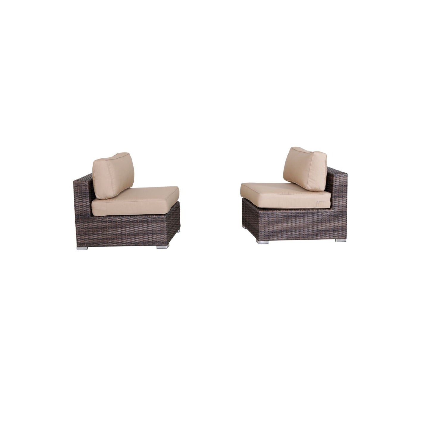 Armless Outdoor Chairs and Cushions Set of Two