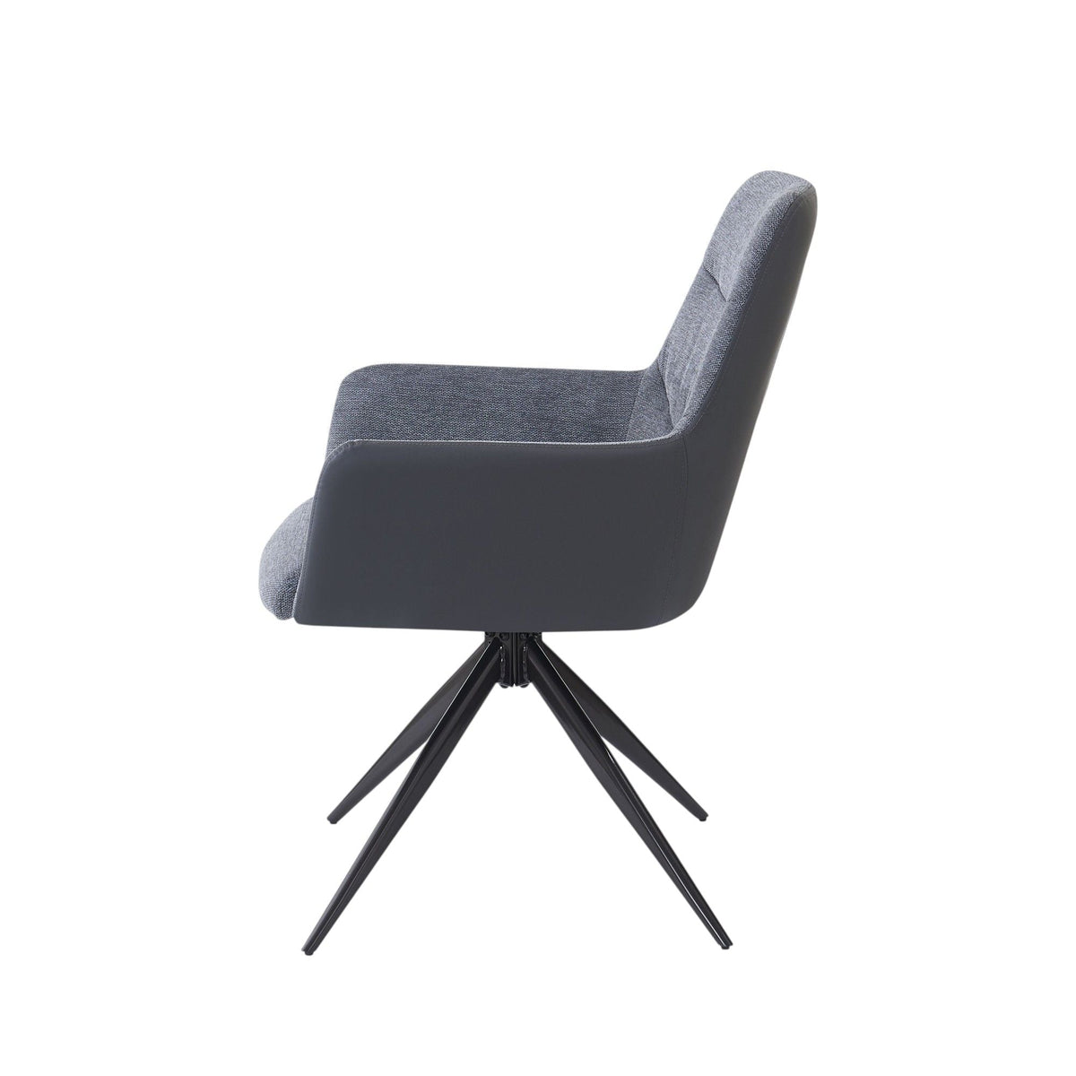 Gray Arm Chair Set with Padded Cushions in gray fabric and black base by HouseOfZazla on Tampa Home & Garden Store