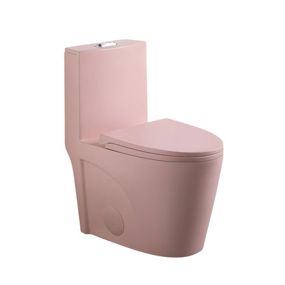 Toilet by HouseOfZazla pink one-piece ADA-height with Tornado dual-flush system on Tampa Home & Garden Store