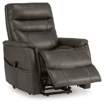 Strawbill Power Lift Recliner dark gray leather lift chair by Unique Piece Furniture on Tampa Home & Garden Store