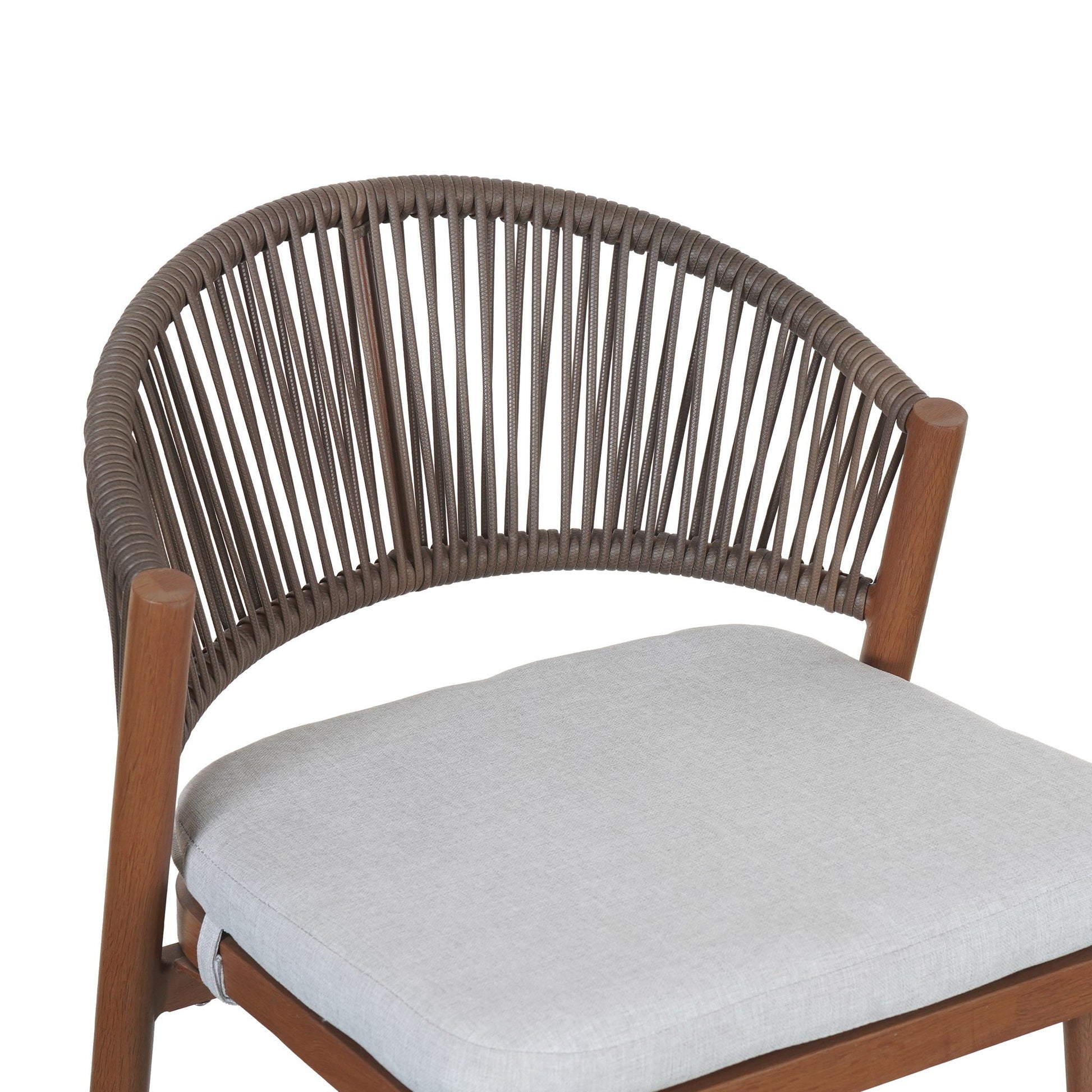 Outdoor 26-inch counter height stool with scalloped wicker back and gray water-resistant cushion on Tampa Home & Garden Store