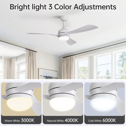 Ceiling Fan with 3 Blades and Remote Control