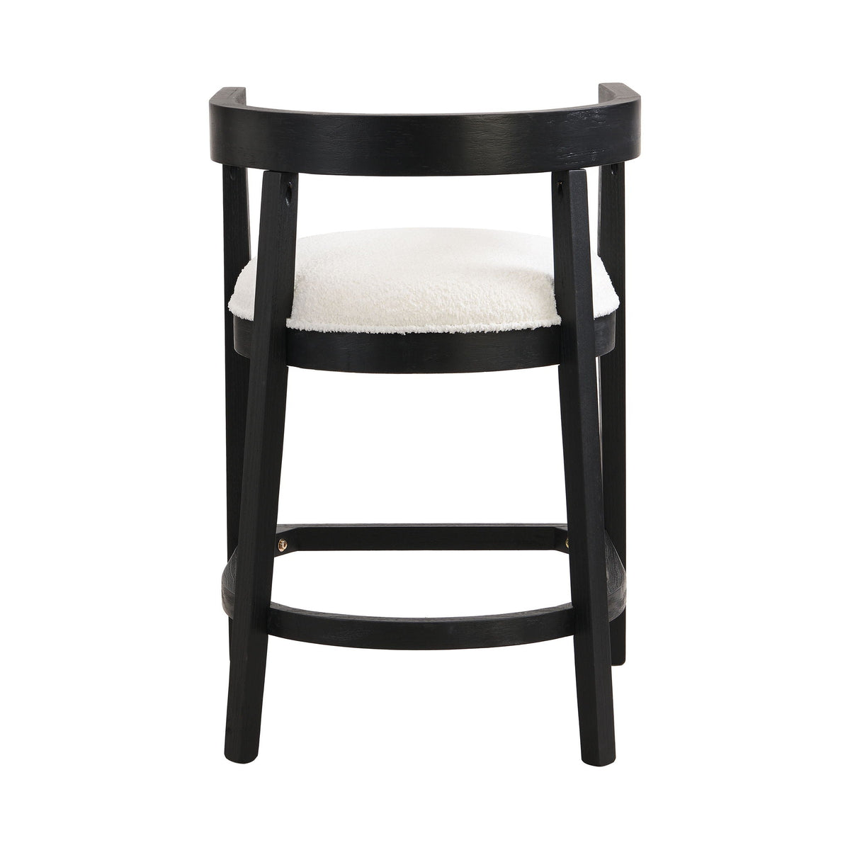 Modern rubberwood counter stool with upholstered cream seat, black finish, HouseOfZazla on Tampa Home & Garden Store