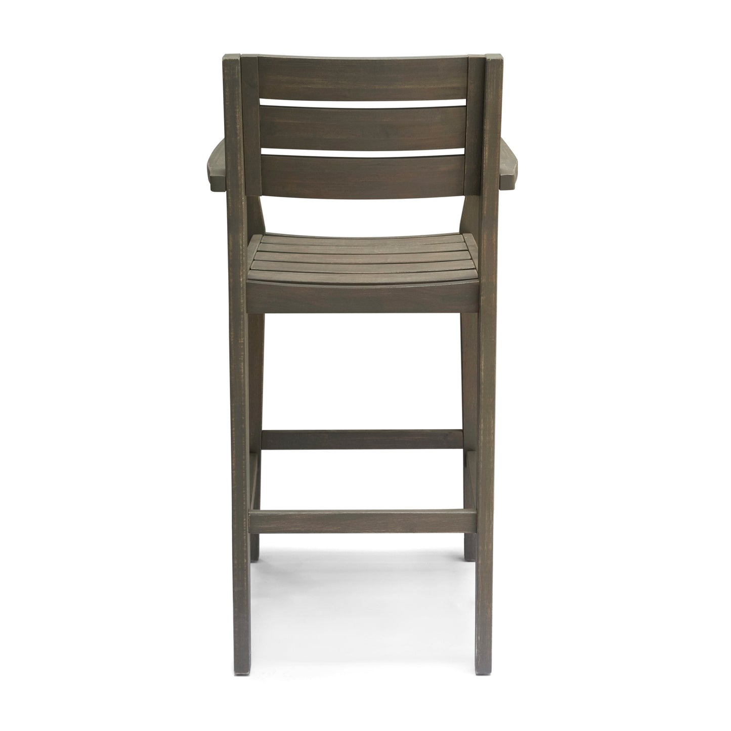 Stamford barstool in dark brown wood with slatted back and seat on Tampa Home & Garden Store