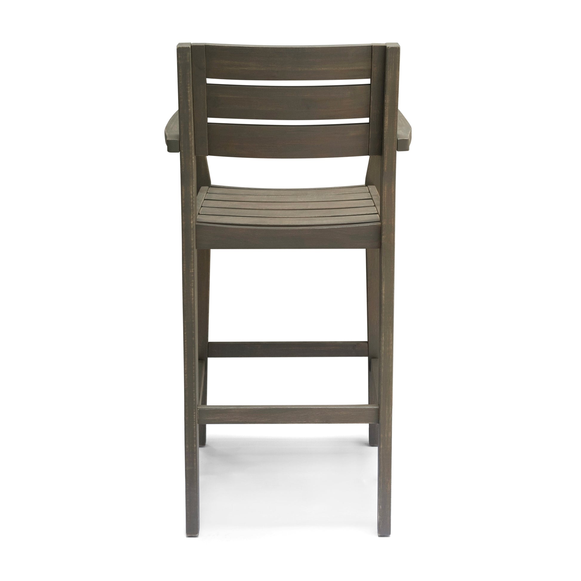 Stamford barstool in dark brown wood with slatted back and seat on Tampa Home & Garden Store