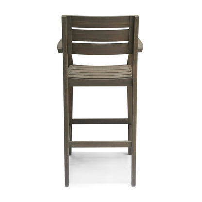 Stamford barstool in dark brown wood with slatted back and seat on Tampa Home & Garden Store