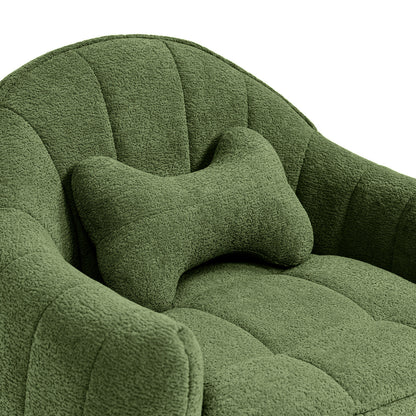 Louie 30.5in dog sofa bed moss green textured boucle fabric for medium dogs on Tampa Home & Garden Store